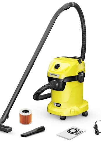 Строительный пылесос Karcher WD 3-18 225Вт (уборка: сухая/влажная) желтый