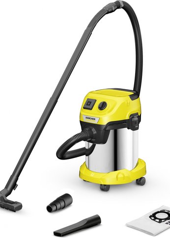 Строительный пылесос Karcher WD 3 P S V-17/4/20 1000Вт (уборка: сухая/сбор воды) желтый (1.628-190.0)