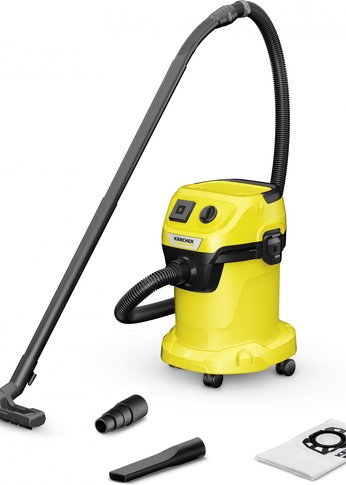 Строительный пылесос Karcher WD 3 P V-17/4/20 1000Вт (уборка: сухая/сбор воды) желтый (1.628-170.0)