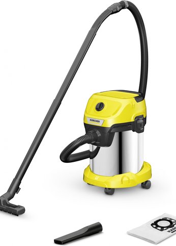 Строительный пылесос Karcher WD 3 S V-17/4/20 1000Вт (уборка: сухая/сбор воды) желтый (1.628-135.0)