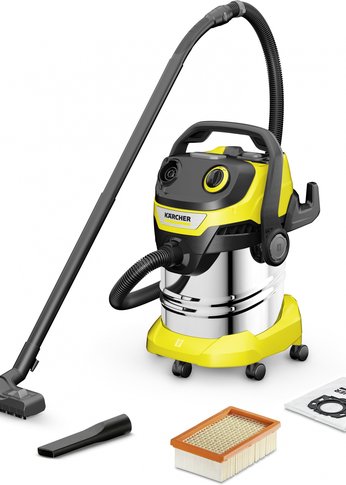 Строительный пылесос Karcher WD 5 S V-25/5/22 1100Вт (уборка: сухая/сбор воды) желтый (1.628-350.0)