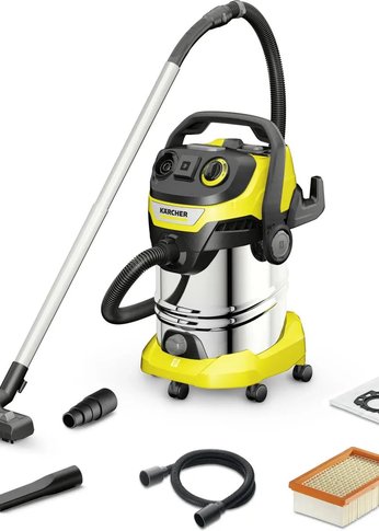 Строительный пылесос Karcher WD 6 P S V-30/6/22/T 1300Вт (уборка: сухая/сбор воды) желтый (1.628-360.0)