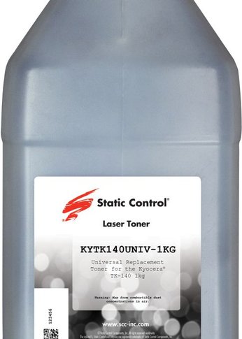 Тонер Static Control KYTK140UNIV-1KG черный флакон 1000гр. для принтера Kyocera FS1030/1100/1120/1300