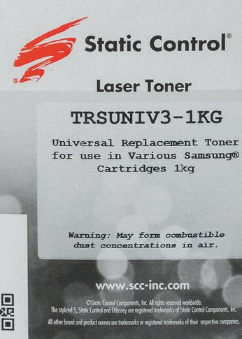 Тонер Static Control TRSUNIV3-1KG черный флакон 1000гр. для принтера Samsung ML2160/SCX3400/M2020/M2070