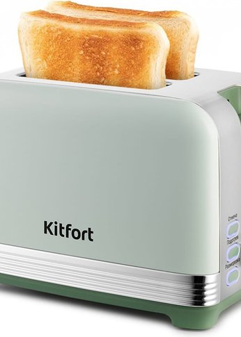 Тостер Kitfort КТ-6070 930Вт фисташковый/серебристый