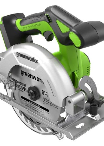 Циркулярная пила аккумуляторная  GreenWorks GD24CS165, 24V, бесщеточная, 57 мм, без АКБ и ЗУ (1501607)