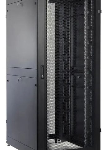 ЦМО Шкаф серверный ПРОФ напольный 42U (800x1000) дверь перфор., задние двойные перфор., черный, в сборе (ШТК-СП-42.8.10-48АА-9005)