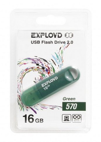USB флэш-накопитель EXPLOYD 16GB-570-зеленый