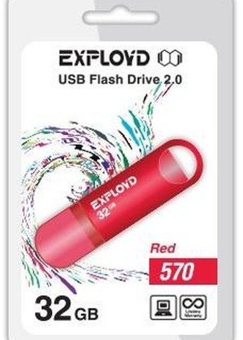 USB флэш-накопитель EXPLOYD 32GB-570-красный