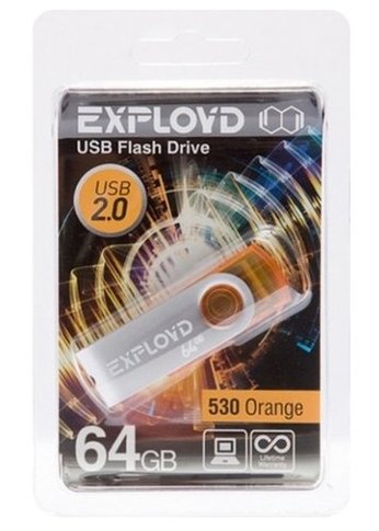 USB флэш-накопитель EXPLOYD 64GB-530-оранжевый