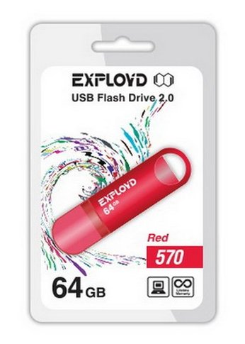 USB флэш-накопитель EXPLOYD 64GB-570-красный