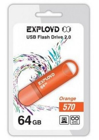 USB флэш-накопитель EXPLOYD 64GB-570-оранжевый