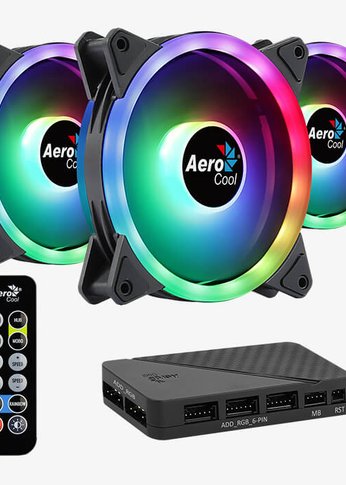 Вентилятор AeroCool Duo 12 Pro черный 120x25мм - 3шт ARGB 1000rpm 6 pin хаб H66Fx1 ПУx1