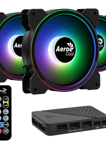 Вентилятор AeroCool Saturn 12F Pro черный 120x25мм - 3шт ARGB 1000rpm 6 pin хаб H66Fx1 ПУx1