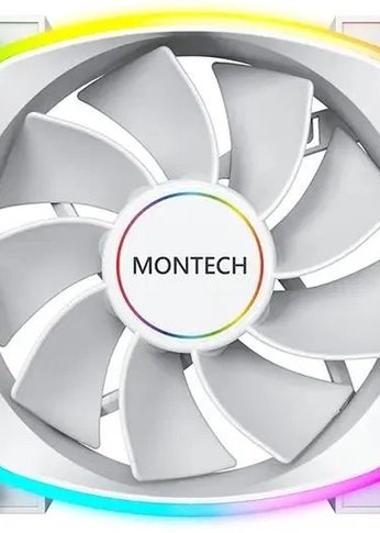 Вентилятор Montech RX140 Reverse ARGB 140х140x25 белый 4-pin 27.9дБ (RX140 PWM WHITE) Ret