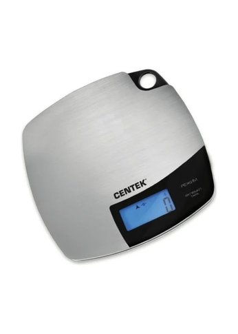 Весы кухонные Centek CT-2463 сталь, сенсор, LCD- 59х27 с подсветкой, t° в комнате, max 5кг, шаг 1г