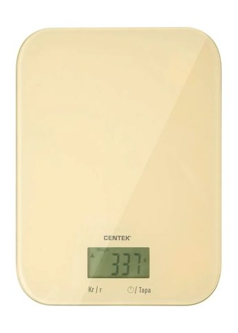 Весы кухонные Centek CT-2481 LCD BEIGE, сенсор, 150х15х205мм, max 5кг, шаг 1г, 45х20мм АвтоНоль/Выкл