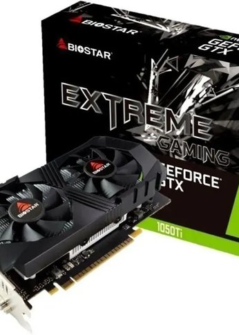 Видеокарта Biostar PCI-E GTX1050Ti-4GB NVIDIA GeForce GTX 1050TI 4Gb 128bit GDDR5 1291/7008 DVIx1 HDMIx1 DPx1 HDCP Ret