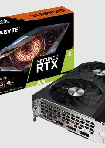 Видеокарта Gigabyte PCIE16 RTX3060 8GB 3060GAMING OC-8GD 2.0