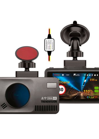 Видеорегистратор с радар-детектором TrendVision DriveCam Real 4K Signature LNA Max GPS ГЛОНАСС черный