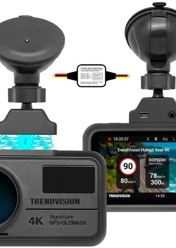 Видеорегистратор с радар-детектором TrendVision Hybrid Signature Real 4K Max GPS ГЛОНАСС черный