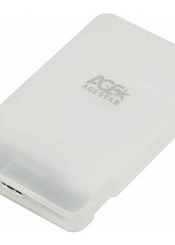 Внешний корпус для HDD/SSD AgeStar 3UBCP1-6G SATA USB3.0 пластик белый 2.5"