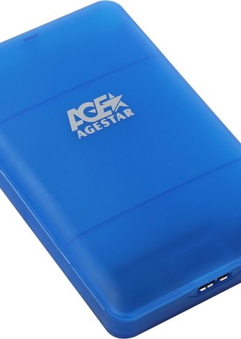 Внешний корпус для HDD/SSD AgeStar 3UBCP3 SATA USB3.0 пластик синий 2.5"