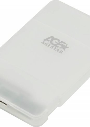 Внешний корпус для HDD/SSD AgeStar 3UBCP3 SATA USB3.0 пластик белый 2.5"