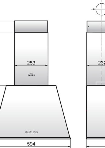 Вытяжка каминная Elikor Гамма 60П-650-Э3Д антрацит/серебристый управление: кнопочное 1М (946118)