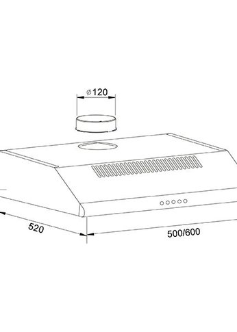 Вытяжка козырьковая Оasis UP-60W (F) белый управление: кнопочное (1мотор)