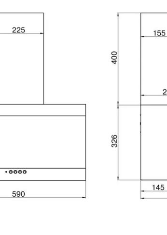 Вытяжка наклонная Elikor Титан 60П-430-К3Д белый управление: кнопочное 1М (190225)