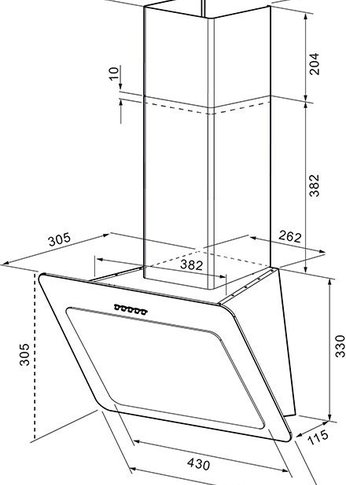 Вытяжка наклонная Krona LIVA 600 PB белый управление: кнопочное (1 мотор)