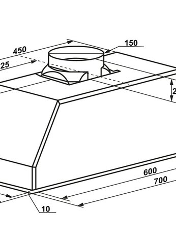 Вытяжка полновстраиваемая Maunfeld Crosby Light 70 нержавеющая сталь