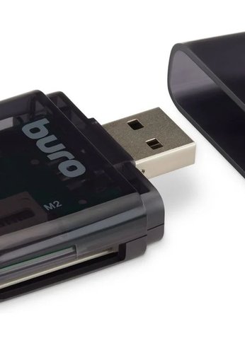 Устройство чтения карт памяти USB2.0 Buro BU-CR-110 черный