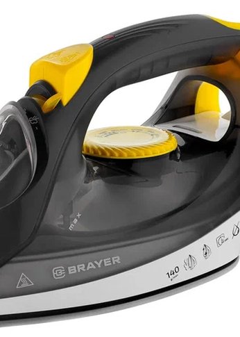 Утюг Brayer BR4003GY 2400Вт черный/желтый