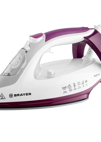 Утюг Brayer BR4009 2400Вт белый/фиолетовый