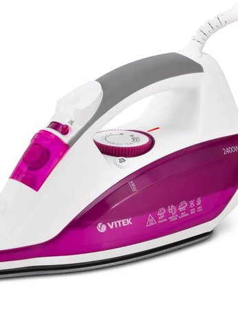 Утюг Vitek VT-1262 2400Вт розовый/белый/серый