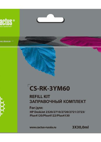 Заправочный набор Cactus CS-RK-3YM60 №305 многоцветный 3x30мл для HP DeskJet 2710/2120/2721/2722