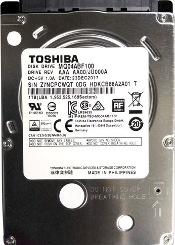 Жесткий диск 1Tb Toshiba SATA-III MQ04ABF100 MQ04 512E (5400rpm) 128Mb 2.5"