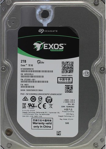 Жесткий диск 2Tb Seagate SAS 3.0 ST2000NM001B Server Exos 7E10 512N (7200rpm) 256Mb 3.5"