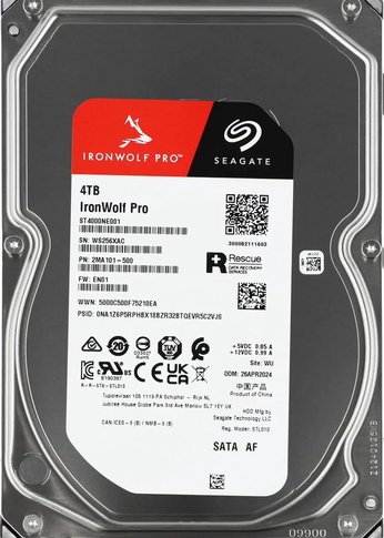 Жесткий диск 4Tb Seagate SATA-III ST4000NE001 NAS Ironwolf Pro (7200rpm) 256Mb 3.5"