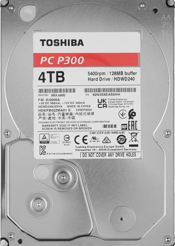 Жесткий диск 4Tb Toshiba Original SATA-III HDWD240UZSVA Desktop P300 (5400rpm) 128Mb 3.5"