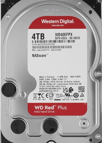 Жесткий диск 4Tb WD SATA-III 6Gb/S 256MB RED PLUS40EFPX