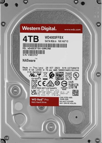 Жесткий диск 4Tb WD SATA-III WD4003FFBX NAS Red Pro (7200rpm) 256Mb 3.5"