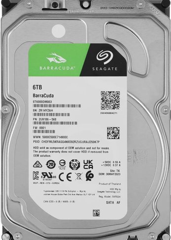 Жесткий диск 6Tb Seagate SATA-III ST6000DM003 Barracuda (5400rpm) 256Mb 3.5"