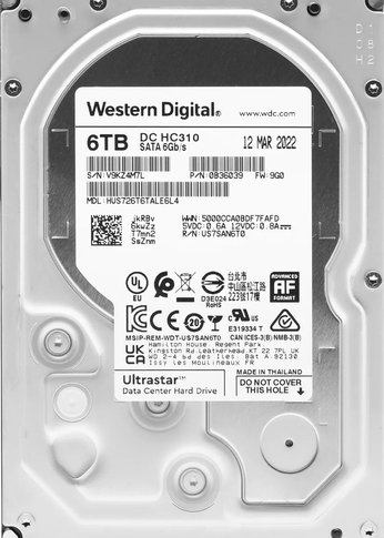 Жесткий диск 6Tb WD SATA-III 0B36039 HUS726T6TALE6L4 Server Ultrastar DC HC310 (7200rpm) 256Mb 3.5"