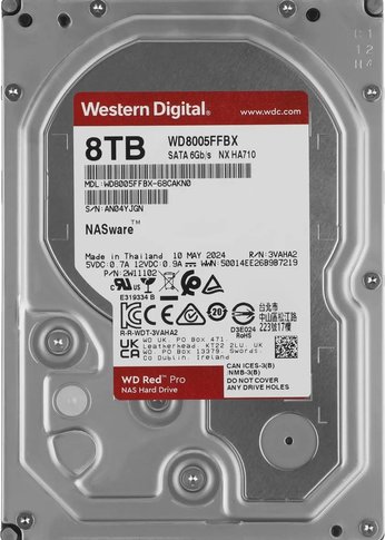 Жесткий диск 6Tb WD SATA-III WD6005FFBX NAS Red Pro (7200rpm) 256Mb 3.5"