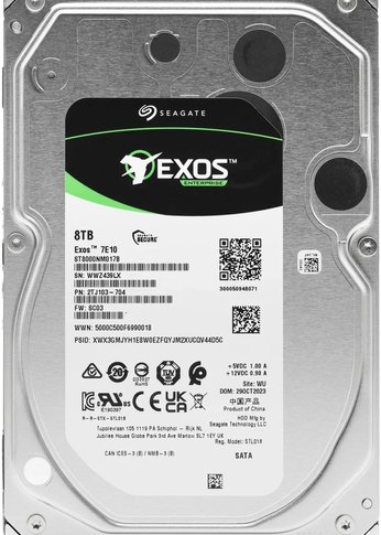 Жесткий диск 8Tb Seagate SATA-III ST8000NM017B Exos 7E10 (7200rpm) 256Mb 3.5"