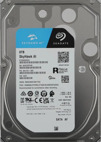 Жесткий диск 8Tb Seagate SkyHawk SATA-III Наличие 256 Мб 7200 об/мин 3,5" ST8000VE001