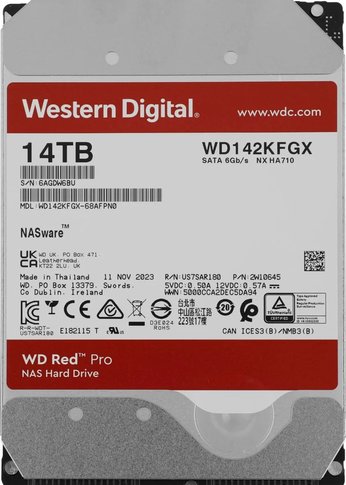 Жесткий диск/ HDD WD SATA3 14Tb Red Pro for NAS 7200 512Mb 1 year warranty